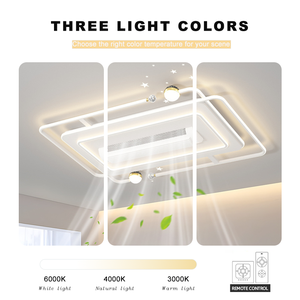 Ventilador <span class=keywords><strong>de</strong></span> Techo LED Moderno y Silencioso con Control Remoto, Tres Colores, Viento Fuerte, Antiparpadeo, Sin Aspas, para Sala <span class=keywords><strong>de</strong></span> Estar, Dormitorio, <span class=keywords><strong>Comedor</strong></span> - Product Image 5