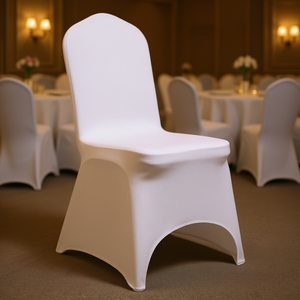 Housses de chaise en spandex blanc, taille universelle, extensibles, amovibles, lavables, protection pour chaises pliantes, usage domestique et événements - Product Image 2