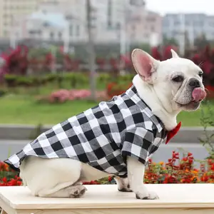 Joymay OEM/ODM Dog T-shirt Buttons Bulldog Wedding Dress Pets Tee-shirts Soft Breathable Pets Puppy Clothing With Bow Tie