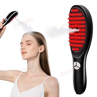 Neue Kopfhautmassagebürste Elektrische Haarbürste 400mAh Rot- und Blaulicht Nanometer-Zerstäubung 3D Silikonborsten