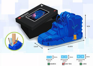 Chaussure de sport modèle blocs brosse pot Mini + building block (589PCS) articles D'ameublement en plastique mini blocs de construction 3.6mm - Product Image 3