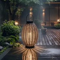 Lampes solaires LED d'extérieur, imperméables, en rotin, pour jardin, allée, patio, décoration paysagère