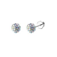 Boucle d'oreille à visser en acier inoxydable anti-ternissement pour hélix, tragus, cartilage, avec dos plat et micro-zircon cubique, bijoux de piercing d'oreille ODM