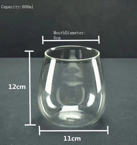 Vase vide transparent de 600 ml