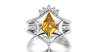 Anillo de Compromiso de Plata de Ley 925 con Forma de Cometa Estilo Art Deco, Anillo Clásico con Piedra de Citrino para Bodas y Fiestas, Joyería Fina - Product Image 6