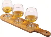 Plateau de dégustation rustique à 3 compartiments pour spiritueux et alcool, organisateur de verres à shot, planche de dégustation de bière