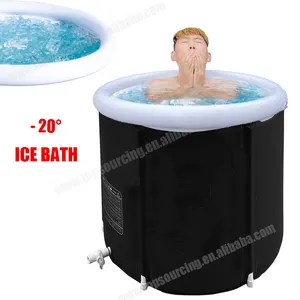 定制标志户外大型便携式折叠冰浴，用于成人健身冷水治疗管浴缸