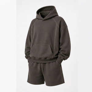 Sweat à capuche pour homme en polaire, coupe ample, couleur unie, avec poche, style décontracté, tendance, pour l'automne, surdimensionné, faible MOQ, qualité supérieure - Product Image 1