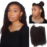 Extensions de Cheveux Tressés Afro Kinky en Vrac, Légères, Couleur Naturelle, pour Tressage au Crochet QVR Micro Twist