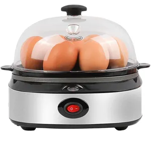 OEM Service 7 Slots Rapid Steaming Egg Poacher 360W 500W SS Automatic Electric Egg Cooker