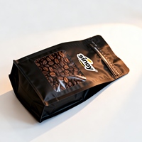 Sachet alimentaire en plastique avec fermeture éclair et valve, sac écologique à fond plat pour l'emballage de café biologique, de lait et d'aliments pour animaux de compagnie