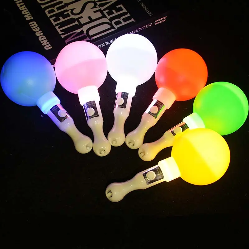 Plastic LED Maracas Party Fun Maker Flashing Tambourines LED Music Hand Shakers Light Up Maracas with sound