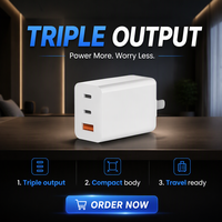 Chargeur USB C GaN 65W, prise EU, PD 3.0, QC3.0, adaptateur mural rapide, port USB Type-C pour ordinateur portable, téléphone, tablette