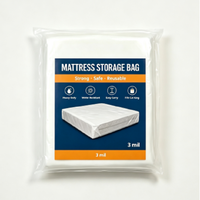 Sac de matelas en LDPE transparent pour lit Queen/King, housse de matelas en plastique imperméable et anti-poussière, sac de lit de marque HNTF 20g pour déménagement et stockage