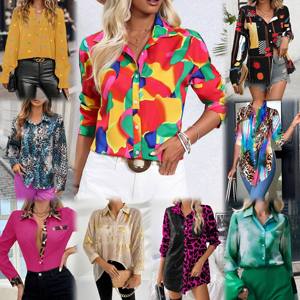 Camicia da donna in raso personalizzata con stampa tie-dye, ultima tendenza moda primavera 2026 - Product Image 3