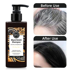 Thực vật hữu cơ chiết xuất 250ml Đen Reishi & fo-ti dày lên dầu gội thúc đẩy sản xuất melanin cho điều trị Tóc Màu Xám - Product Image 2