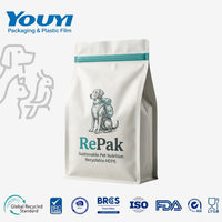 YOUYI Sac alimentaire personnalisé pour animaux de compagnie, fond plat, en aluminium avec fermeture éclair refermable, grande taille, qualité alimentaire, sans BPA, vente en gros