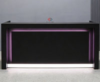 Comptoir de réception de luxe sur mesure, design traditionnel, écologique, haut de gamme, avec éclairage LED, design moderne, comptoir en marbre artificiel