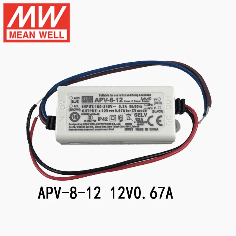 APV-8-12 DALI dimming led power supply for led strips dali led driver 12v ac smart dimmable 8w