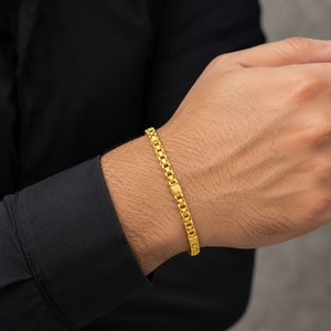 22K Gold Designer Link Bracelet <b>for</b> <b>Men</b> and Women Traditional Pattern Adjustable Luxury Hand Jewelry Gift Collection - Product Image 6