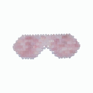 Masque pour les yeux en pierres de quartz rose, perles de pierres naturelles, pour les yeux gonflés, les cernes, relaxation, soin beauté à domicile et spa. - Product Image 5