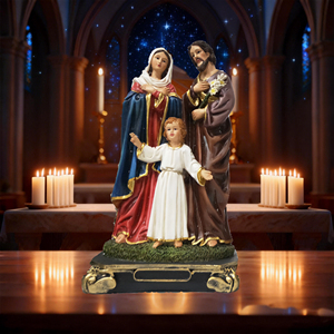Recuerdo Religioso, Sagrada Familia, Serie Jesús María, Estatua Religiosa Católica Clásica de la Familia, Decoración Artesanal de Resina - Product Image 5