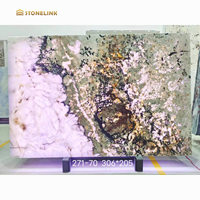 Stonelink Prix de gros Brésil Panneau mural luxueux en quartzite de Patagonie blanc naturel Dalles de marbre Pandora translucide Carreaux