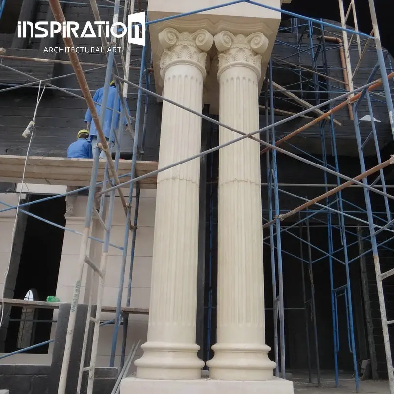 영감 맞춤 디자인 손 조각 GFRC 난간 현관 돌 난간 grc 로마 기둥