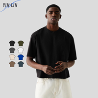 Camiseta Súper Pesada de 300 g/m² 100% Algodón Grueso de Corte Oversize con Hombros Caídos de Peso Pesado para Hombre Estilo Urbano y Corte Cuadrado Cropped