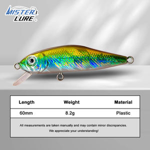 Señuelo de Pesca MISTER LURE, 8.2g, 60mm, Minnow de Plástico con Fuerte Reflejo Holográfico, Ojos 3D Vívidos, Cebo Duro - Product Image 3