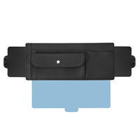 Pare-soleil de voiture de luxe télescopique avec lentille anti-éblouissement, protection UV, porte-cartes et panneau d'ombrage réglable en matériau Cortex