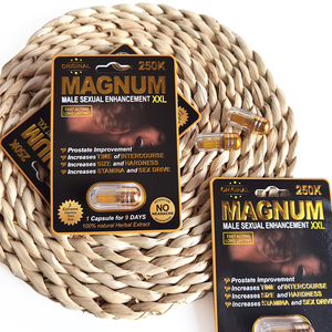 MAGUNM 250K Capsule d'endurance et de vitalité masculine à action rapide, longue durée, temps maximal, avec 1 capsule et son emballage. - Product Image 1