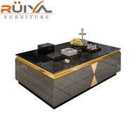 Service de table basse en verre, miroir avec cadre doré, nouvelle collection 2020