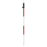 Pôle d'arpentage DZ215SL-SR Snap Lock revêtu d'argent s'étend jusqu'à 2.15m 2 sections Pôle prisme télescopique en aluminium
