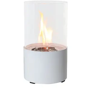 Máy tính để bàn kim loại Surround Fire Pit Tabletop trong nhà Glass bảng ngoài trời mini Tabletop Ethanol bioethanol lò sưởi