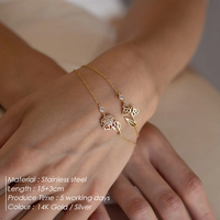 Bracelet personnalisé EManco avec breloque fleur de naissance, pendentif en acier inoxydable avec pierre de naissance, cadeau de bijoux pour femmes