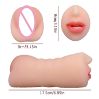 Erwachsenenprodukte: Männliche Doppelöffnungs-Mund-Zungen-Zahn-Yin-Sex-Maschine mit Doppelkopf für Oralsex, Masturbationsmaschine (Airplane Cup)