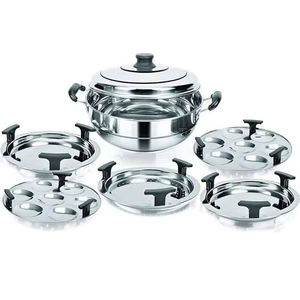 Stainless Steel Multi Kadai <b>Set</b> with Induction Bottom Heavy Gauge Construction Thick Bases & Durable Design - Product Image 1