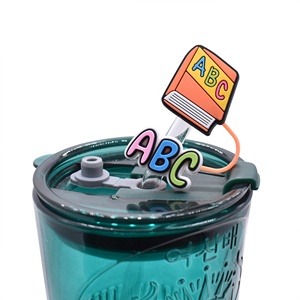 ชุดอุปกรณ์ตกแต่งหลอดดูดน้ำสำหรับนักเรียน ซีรีส์ Back to School Season หมวกฟาง 10 มม. หัวเข็มขัดตกแต่ง ป้องกันฝุ่น ทำจากพลาสติก - Product Image 5