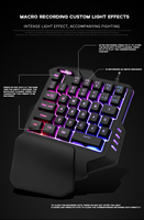 Mini-clavier usb filaire de gaming de haute qualité, avec rétroéclairage rvb, utilisable avec une main