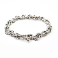 Bracelet chaîne de conception privée 925 breloque en argent hommes bijoux chaîne Bracelet avec fermoir à vis
