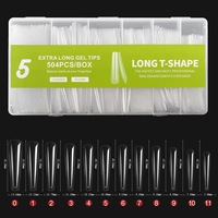 OEM ODM Capsules d'extension d'ongles transparentes extra longues, 5 styles, 12 tailles, formes multiples, pour distributeurs de produits d'onglerie