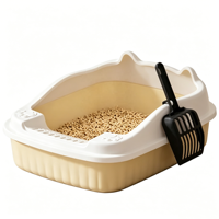 Bac à litière pour chat en plastique portable avec fonction de nettoyage facile, contrôle des odeurs et grande capacité - Conception amovible pour chats et petits animaux
