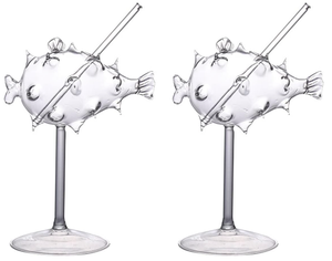 Verres à cocktail soufflés à la main texturés écailles de poisson, verres à pied bleu ombré, verrerie inspirée des sirènes pour <span class=keywords><strong>mariage</strong></span> - Product Image 1