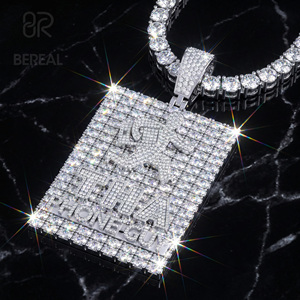 Hip Hop Style Moissanite Diamond Custom Logo Pendant New Design 925 <b>Silver</b> Letters Iced Out Pendant Fine Jewelry - Product Image 1