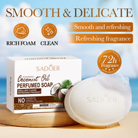 SADOER Savon Solide Hydratant à l'Huile de Coco 100g Nettoyage Doux au Parfum Naturel pour Peaux Sèches Lavage Quotidien Hydratant Tous Types de Peau