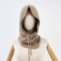 Cagoule tricotée en cachemire pour femme, chaude et ample, avec écharpe intégrée, pour l'hiver