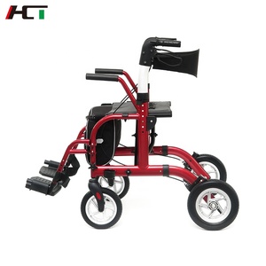 HCT-9124G OEM Medical Health Care Aluminum Lightweight <strong>Rollator</strong> and Rehabilitation Walker 2 in 1 <strong>Rollator</strong> for Elderly - Product Image 3
