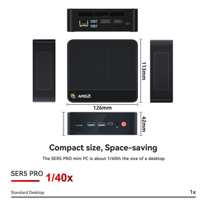 Mini PC Beelink SER5 PRO <span class=keywords><strong>AMD</strong></span> <span class=keywords><strong>Ryzen</strong></span> <span class=keywords><strong>5</strong></span> <span class=keywords><strong>5625U</strong></span> 6C/12T 16 Go 480 Go SSD 2.5G LAN WiFi 6 BT5.4 Triple Affichage Bureau Professionnel - Product Image 2