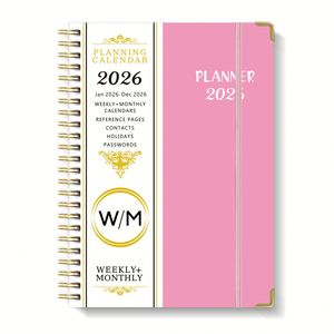 Agenda Personalizada con Impresión Personalizada, Encuadernada en Espiral A5, Sin Fecha, Diaria, Semanal y Mensual, Juego Combinado de Planificador 2026 - Product Image 3